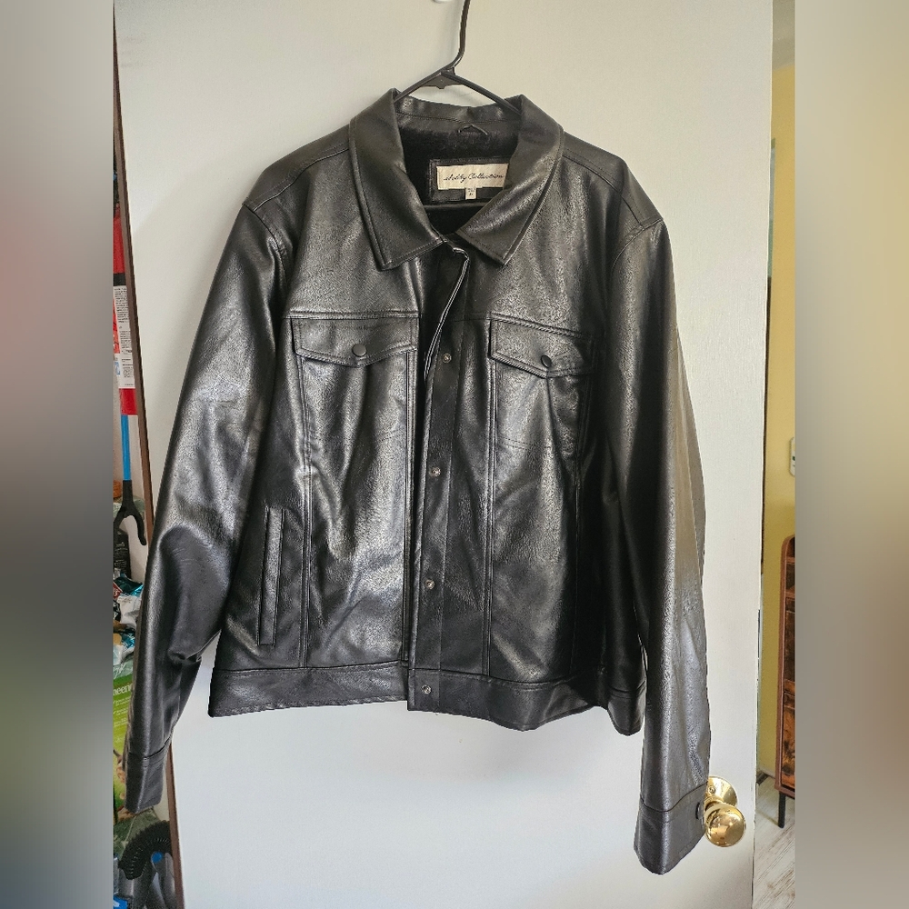 Sebby Collection Faux Leather, black, fur lined jacket,  3x womens